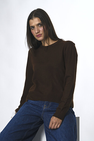 ABBRA Γυναικείο πουλόβερ με λαιμόκοψη με ίσιο λαιμό