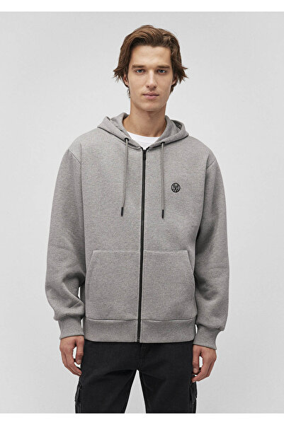 Mavi Ανδρικό φούτερ με φερμουάρ γκρι μελανζέ 066979-34686