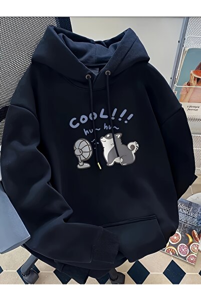 Lider Leather Baskılı Sıfır Yaka Sweatshirt – Unisex – 2 İplik Şardonlu Pamuk...