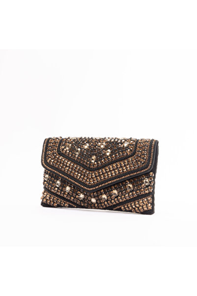 crystalicious Naomi Handcrafted by Artisans Elegant Clutch With Glass Beadwor...