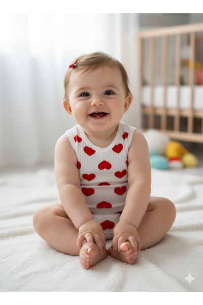 Selvira Baby Girl-Child Sleeveless Cotton Bodysuit – Heart Printed Bodysuit -...