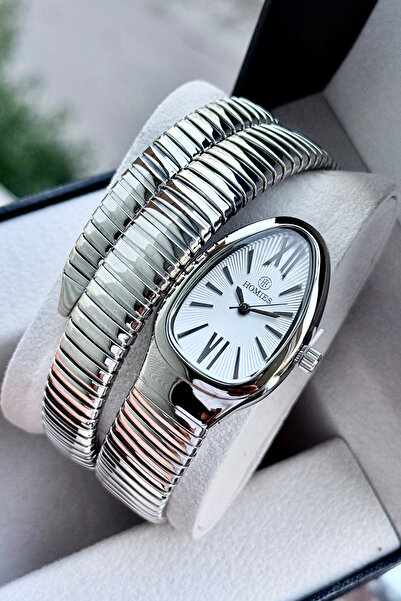 Homies ساعة يد نسائية أصلية موديل ثعبان ملفوف مع علبة هدايا وسوار هدية.HMBLV6...