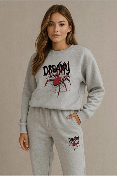 FUFLUNS Dreamy Spider Printed Unisex Oversize Circular Neck Bottom/Top Tracksuit Set