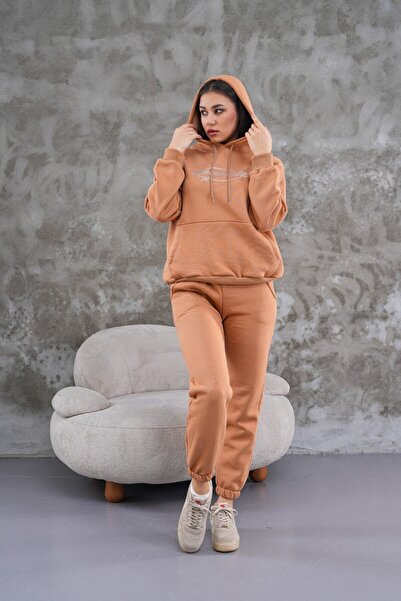 Flaubert - KADIN SWEATSHİRT VE EŞOFMAN ALTI 2'Lİ TAKIM TAŞ BASKILI OVERSIZE