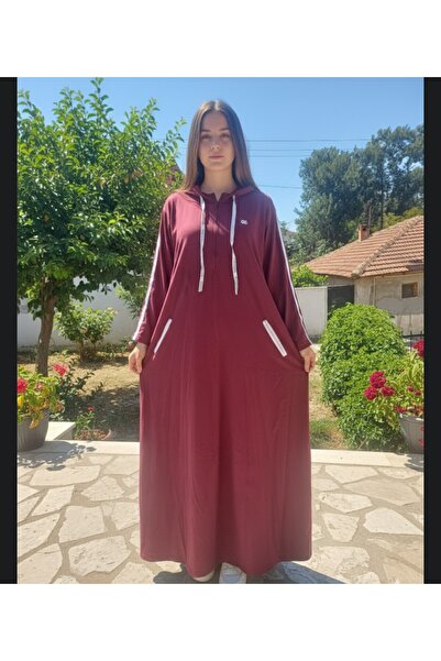 ARDSU Women's Half Zipper Hooded Long Sleeve Long Dress with Zippered Side Po...