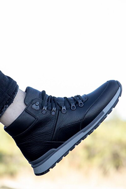 GÜLERSHOES Garantili Hakiki Deri Su Geçirmez Kaymaz Taban Ortopedi Kışlık Erkek Bot 40-41-42-43-44 Numara