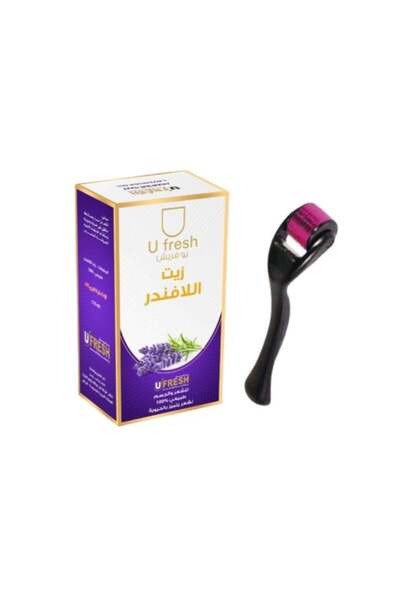 U FRESH زيت اللافندر للشعر والجسم 125 مل + رولر لعلاج تجاعيد الوجه وتساقط الشعر