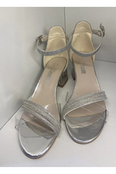 maxxi P705 Pantofi cu toc argintiu