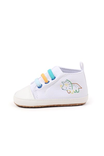Superbaby White sneakers with colorful laces - Dino