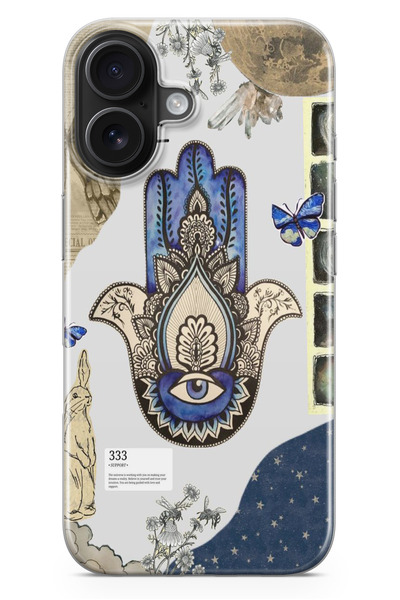 moonset Iphone 17 Uyumlu Nazar Göz Tasarımlı Baskılı Şeffaf Telefon Kılıfı