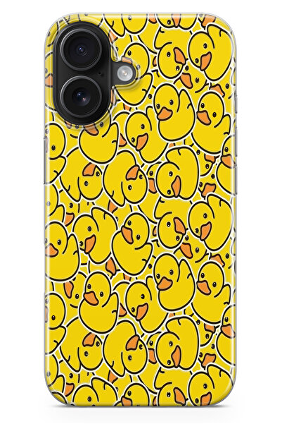 moonset Iphone 17 Uyumlu Ördekler Tasarımlı Baskılı Şeffaf Telefon Kılıfı