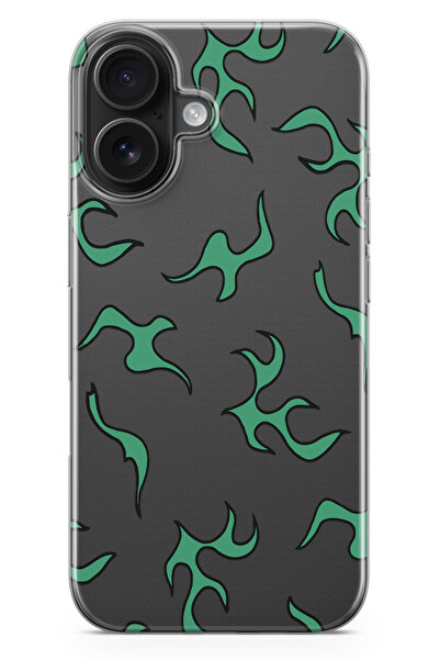 moonset Iphone 17 Uyumlu Şimşek Tasarımlı Baskılı Şeffaf Telefon Kılıfı