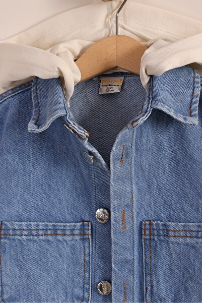 Pollito Hooded Jeans Jacket Kids Denim Coat