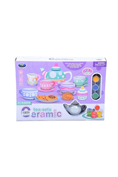 OEM Ceramic Tea Set for Painting, 21 Pieces - DIY for Kids