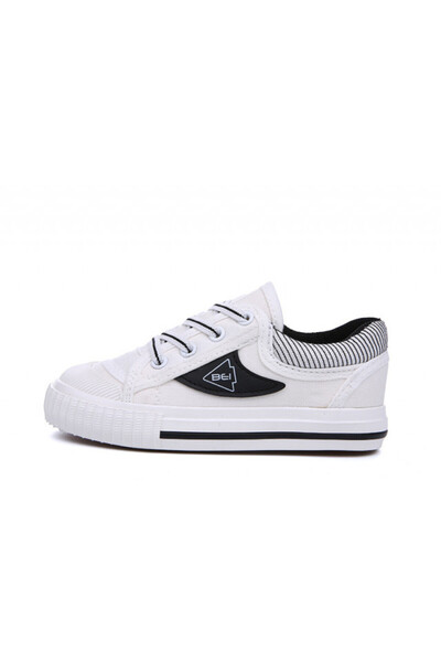 Superbaby White sneakers with laces and black insert