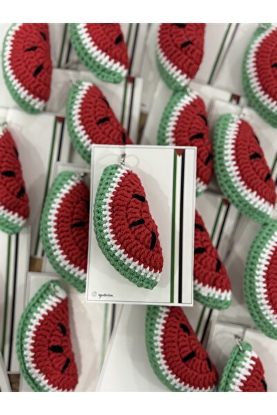 NovaReçine Örgü El Yapımı Karpuz Anahtarlık Amigurumi (1Adet)