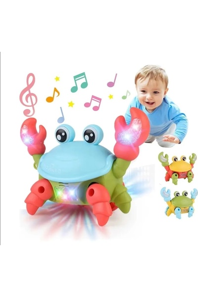 Brother Toys Yürüyen Yengeç Oyuncak İpli Işıklı Müzikli Emeklemeye ve Yürümeye Yardımcı Pilli