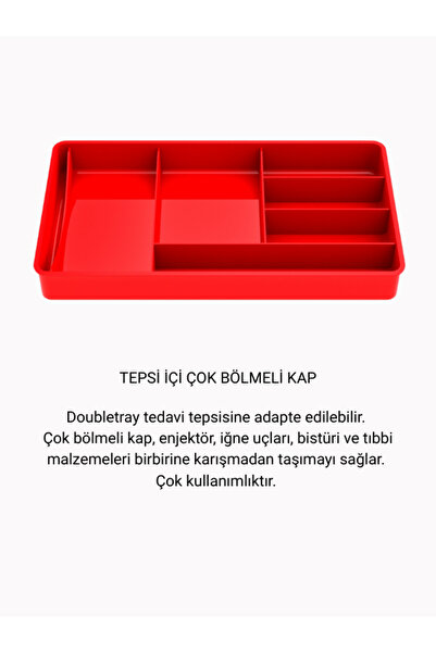 TELKAR Tedavi Tepsi İçi Çok Bölmeli Kap 3'lü