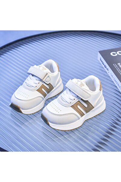 Superbaby Adidasi albi cu insertii crem - Sony