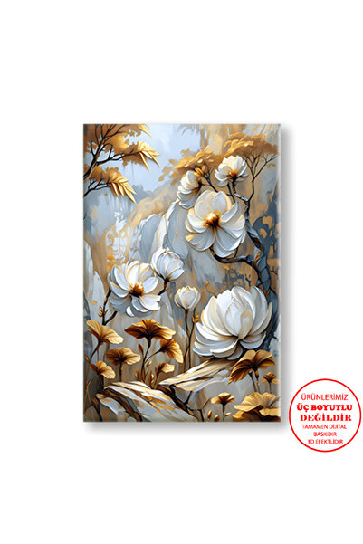 Harikabirev Πίνακας σε καμβά με εφέ λαδιού, λουλούδια και φύση | Μοναδικός κά...