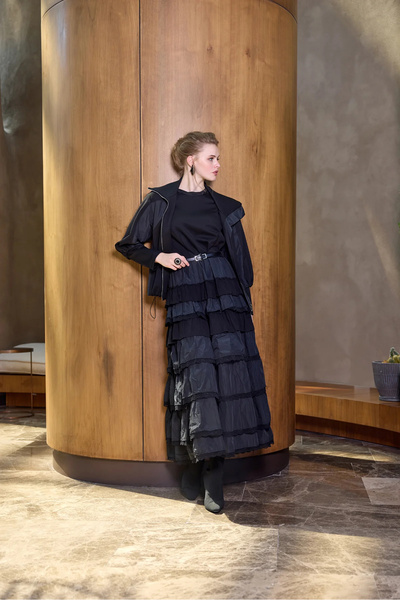 MissWhence Ruffle Detailed Jacket Dress Set Black 38807