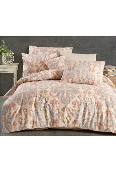 Studio Casa Cearșaf cu elastic, Sweet Denise, 160 x 200 cm, bumbac, maro + bej