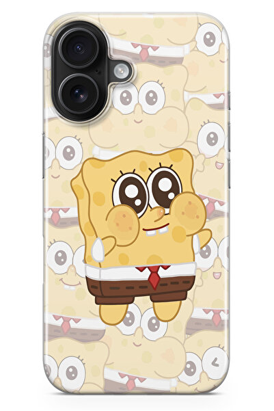 moonset Iphone 17 Uyumlu Sünger Bob Tasarımlı Baskılı Şeffaf Telefon Kılıfı