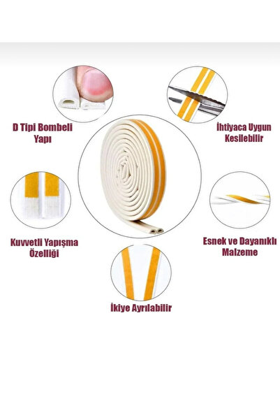 MİMOZA PARK Ταινία για πόρτες και παράθυρα Αντιανεμική και κρύα μόνωση Λαστιχένια ταινία 2,80 X 2 =5,60 μέτρα (2 τεμάχια)