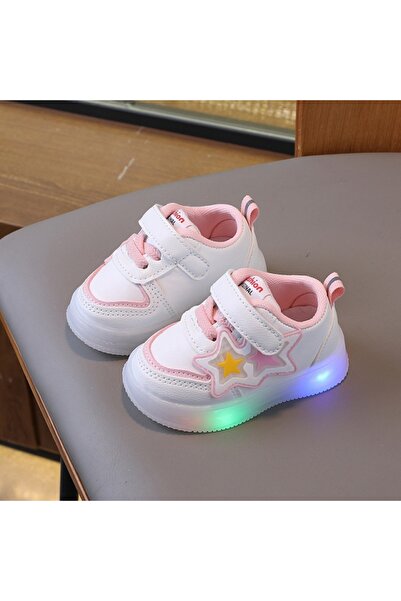 Bebelul White sneakers with lights and colorful stars