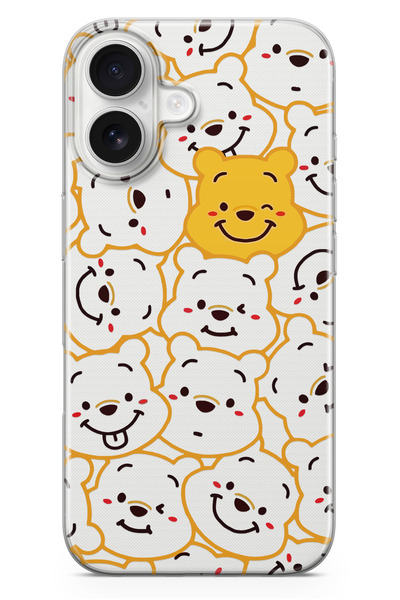 moonset Iphone 17 Uyumlu Winnie Tasarımlı Baskılı Şeffaf Telefon Kılıfı