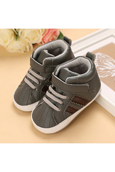 Bebelul Grey ankle boots with black stripes