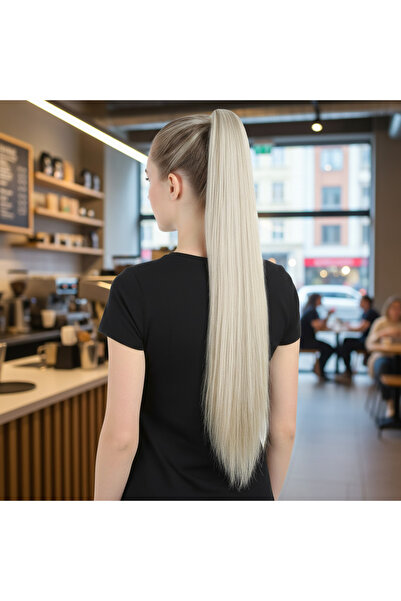 SÇ PERUK Buckled straight ponytail - meringue platinum highlighted
