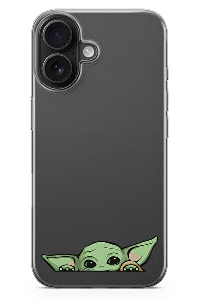moonset Iphone 17 Uyumlu Yoda Tasarımlı Baskılı Şeffaf Telefon Kılıfı