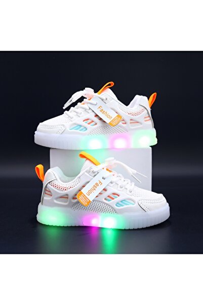 Superbaby White sneakers with colorful and bright stripes