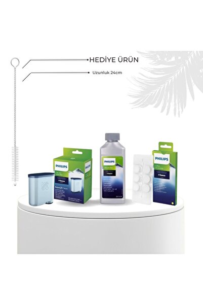 Philips Espresso Makinesi Bakım Seti Kireç Solüsyonu , Yağ Çözücü Tablet ve Aqua clean Filtre 3'lü Set