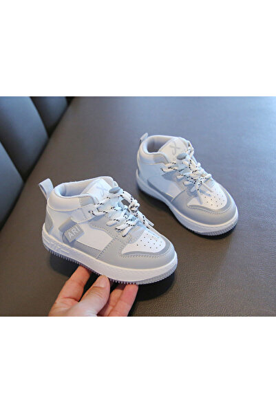 Bebelul White sneakers with gray and silver - Ari sport