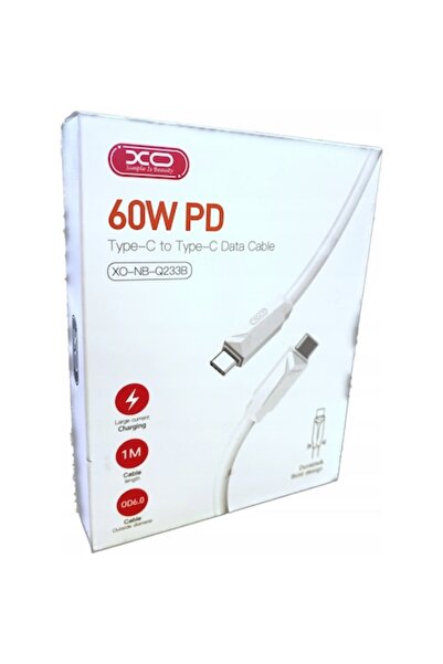 Xo Type-C Phone Cable with Type-C Adapter, DCO, White, 1m