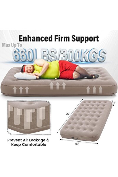 AutoFamily AUTO FAMILY Air Mattress with Pump | Fast Inflatable Bed and Carry Bag (180CM X 73CM)(180CM X 73CM)