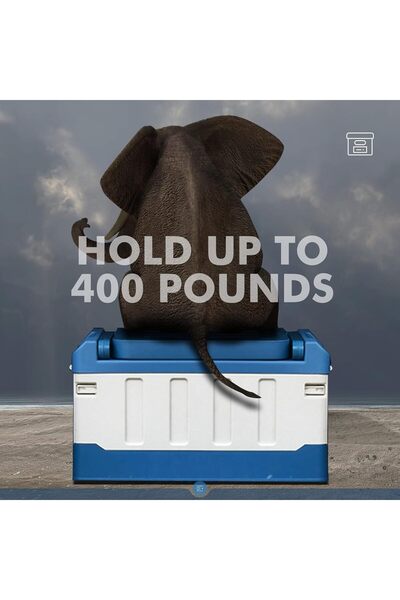 AutoFamily AUTO FAMILY Camping Plastic Storage Box with Lids 60L (Sky Blue)