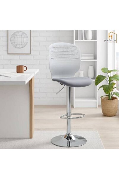 Al Saadah Home Velvet Bar Chair - Gray - 45 X 45 X 125 cm