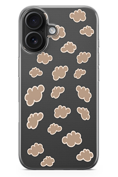 moonset Iphone 17 Uyumlu Bulutlar Tasarımlı Baskılı Şeffaf Telefon Kılıfı