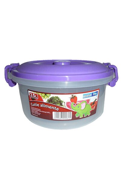 Inaplast Food Container, Inaplast, Plastic, Round, Transparent, 3.5 L, with Handles