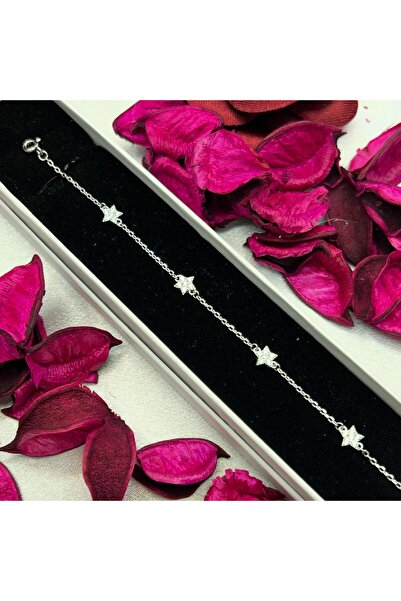 Victoria Yıldız Figürlü Kadın Bileklik 925 Ayar Gümüş Rodyum Kaplama Zirkon T...