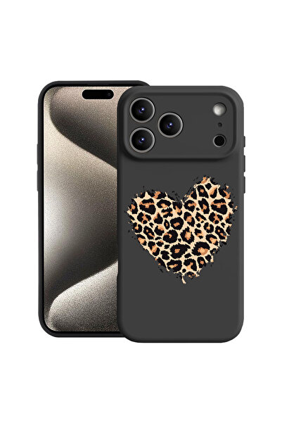 bestcase Силиконов калъф Premium за Apple iPhone 17 Pro, Леопардово сърце, 20...