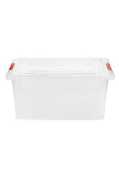 PLASTINA Universal Storage Box Alisan, plastic, rectangular, transparent, handles in various colors, 16 L, 44
