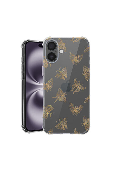 bestcase Carcasă antișoc pentru Apple iPhone 17, fluture auriu, 2052024 AS 919