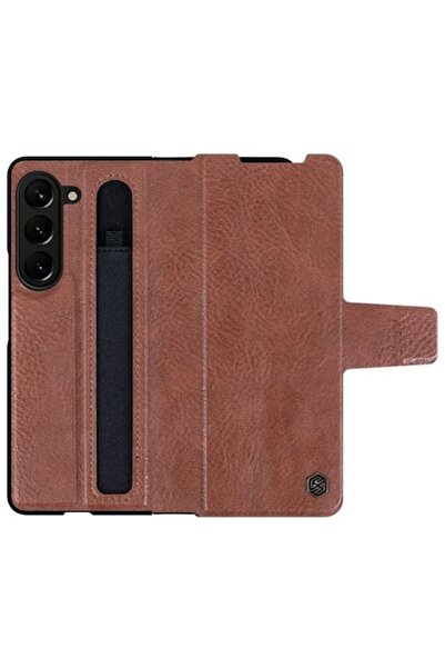 Nillkin Husa pentru Samsung Galaxy Z Fold 4, Aoge, Piele Ecologica, Maro