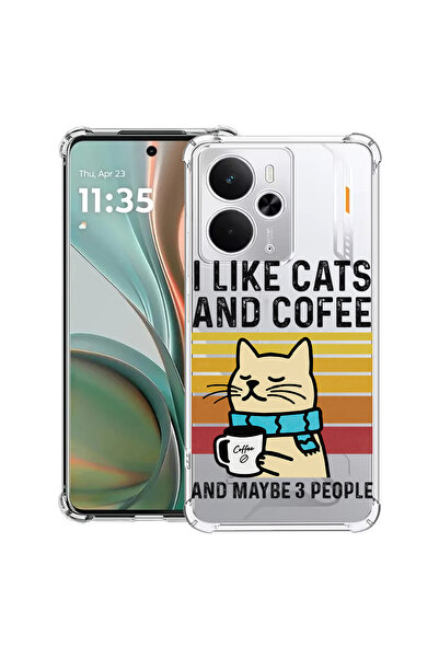 bestcase Carcasă antișoc pentru Realme 14 5G, Pisici și cafea, 2052023 AS 1851