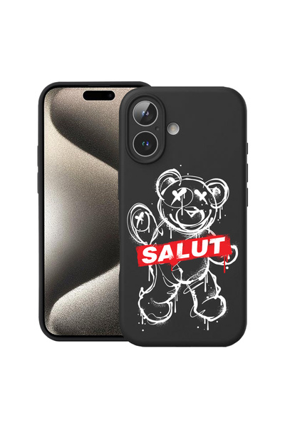 bestcase Carcasă premium din silicon pentru Apple iPhone 17, Teddy Bear Salut...