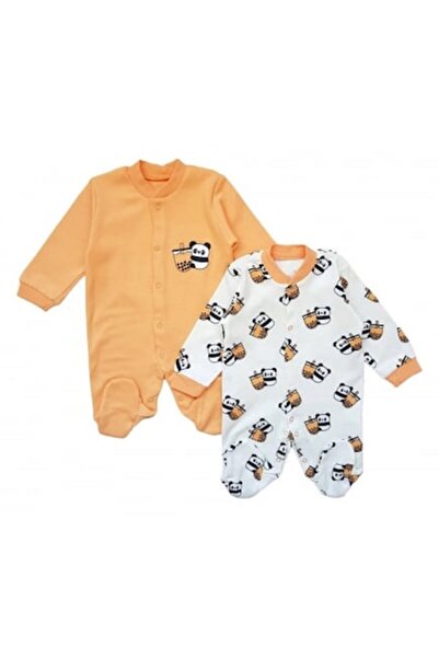 Miniworld Set 2 salopete cu botosei baieti, bumbac, Panda, marime 0-3 luni, 62 cm, Multicolor